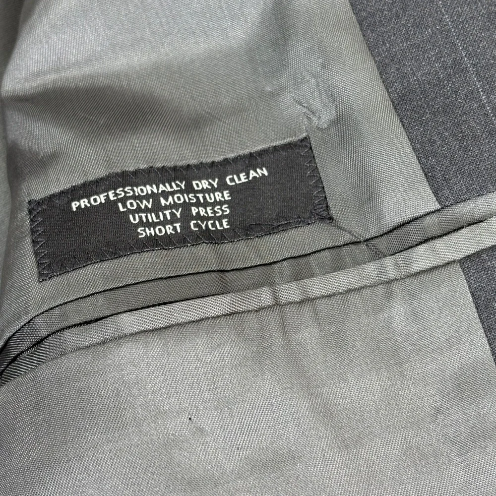 Jos A Bank‎ Mens Gray Pinstripe 100% Wool Three Button Blazer Size 46L